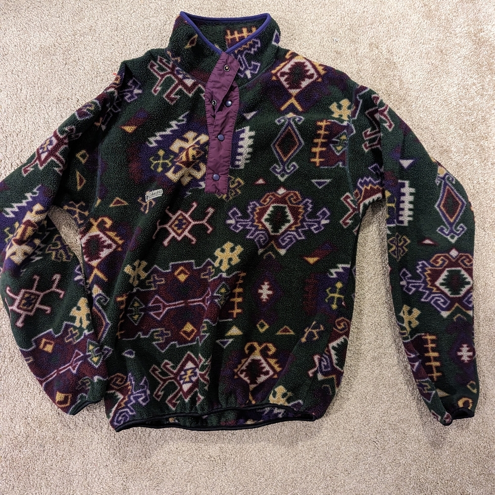 Vintage fleece pullover, size medium, Columbia, mens.